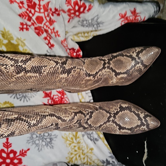 Jessica simpson Harvie knee high boot Brown snake skin Brand new size 9 - Picture 1 of 5